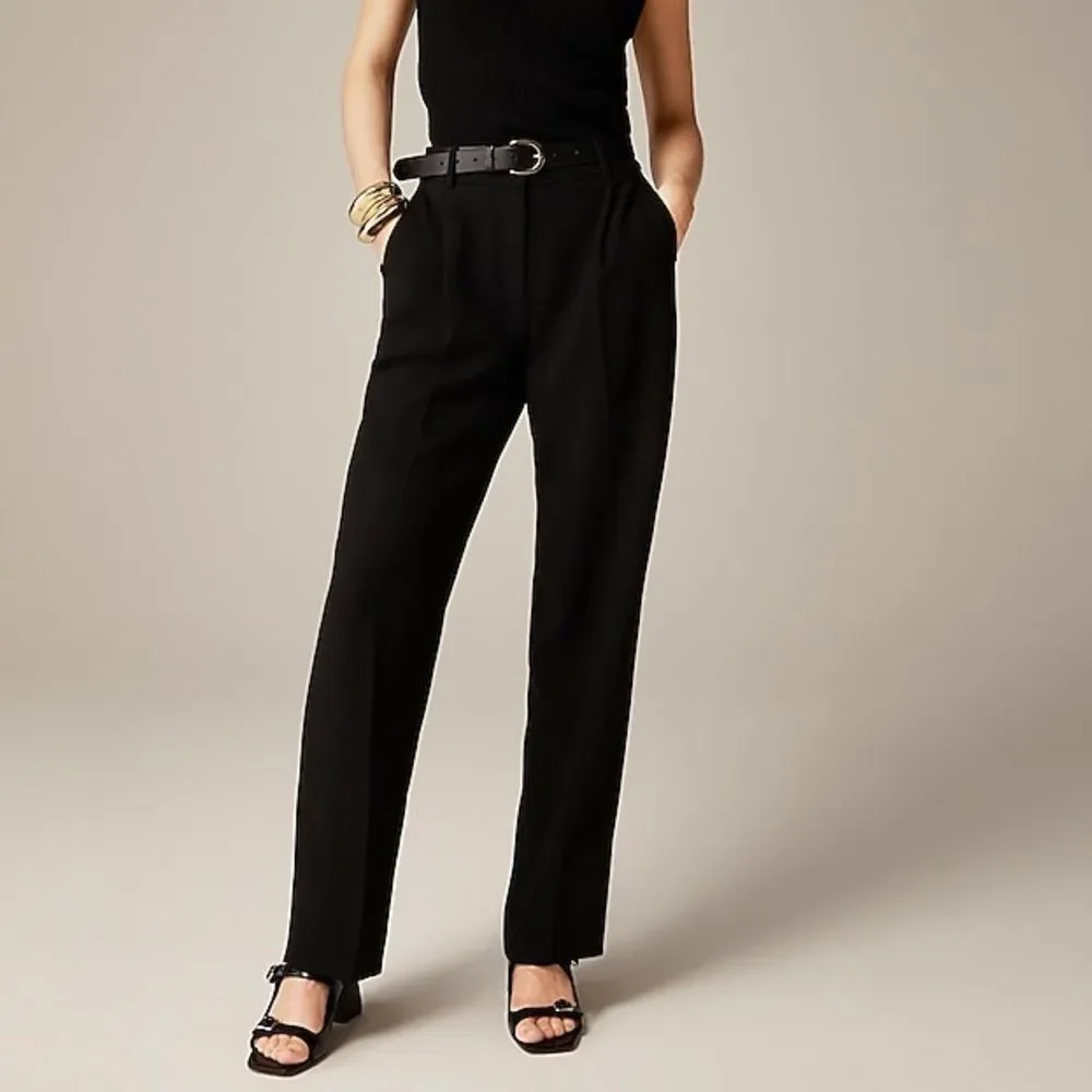J Crew Essential Straight Dress Pants Trousers Black Size 0